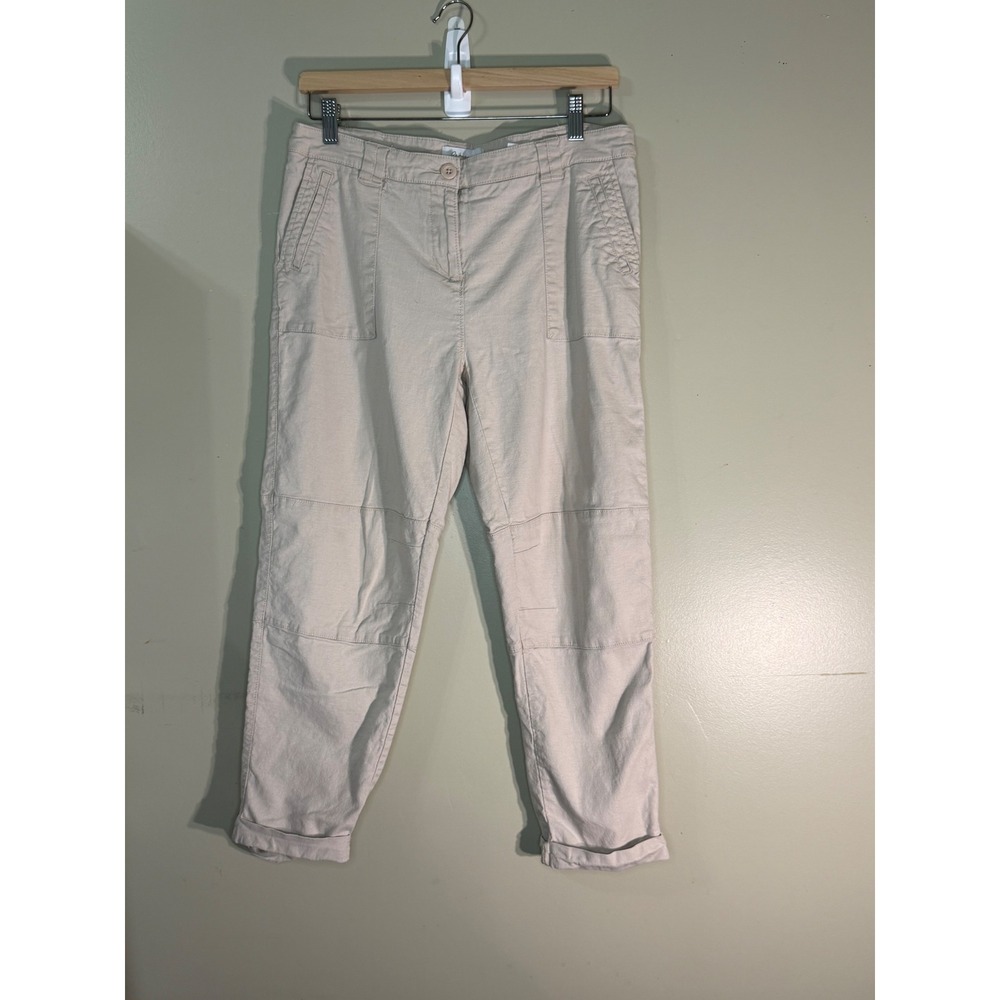 Banana Republic Relaxed Surplus Transition Pants Beige Cotton Utility Petite 10